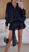 Women's V-neck Tie Dress