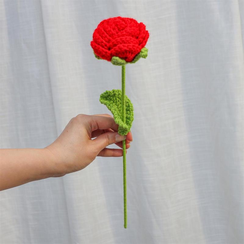 3 Counts Creative DiY  Handwoven Knitted Faux Rose Flower