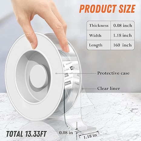 ✨⏰Final 6-hour Preferential Deal✨Extra Large Double Sided Tape  , Clear & Tough Nano Tape, Multipurpose Mounting Tape