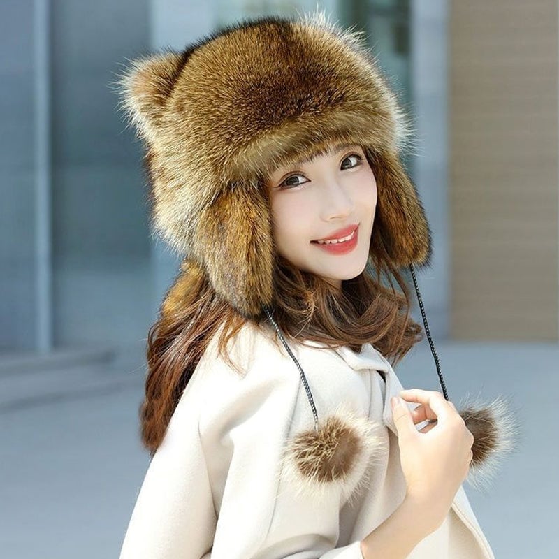 🎁LAST DAY 50% OFF - Cute Faux fur Raccoon Tail Parent-Child Plush Hat