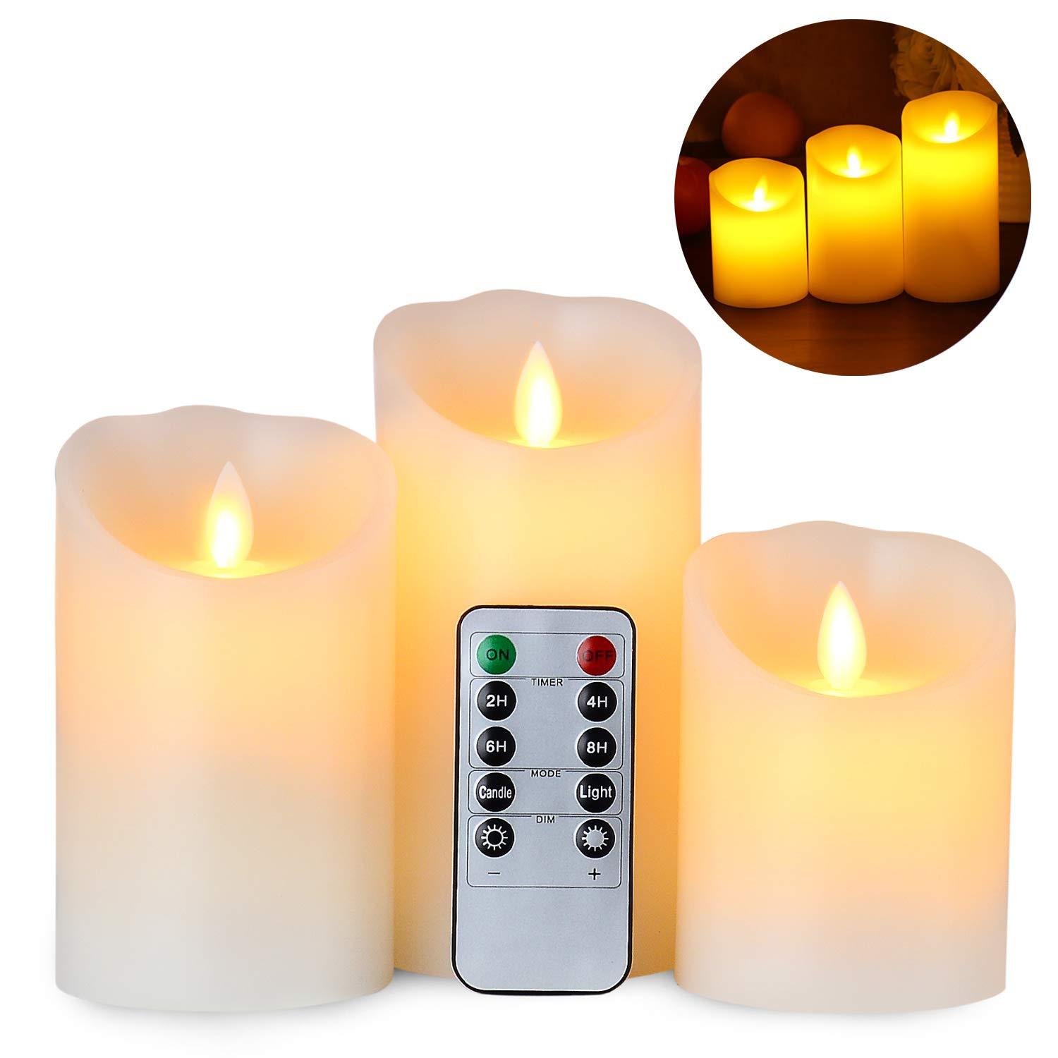 Black Friday Sale -Remote Control LED Ivory Color Pillar Candles with Timer