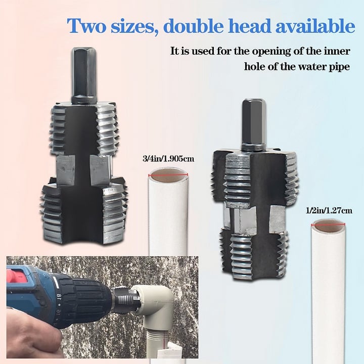 🔥New Year Promotion 48% OFF🔥Electric Drill Compatible PVC Pipe Threader Kit with Various Die Sizes