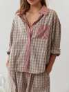 🔥Letzten Tag -70 % RABATT - Rosa lockeres Pyjama-Set