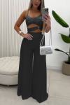 Women's Sexy Sequined Hollow Irregular Tank Top & Casual Wide Leg Pants