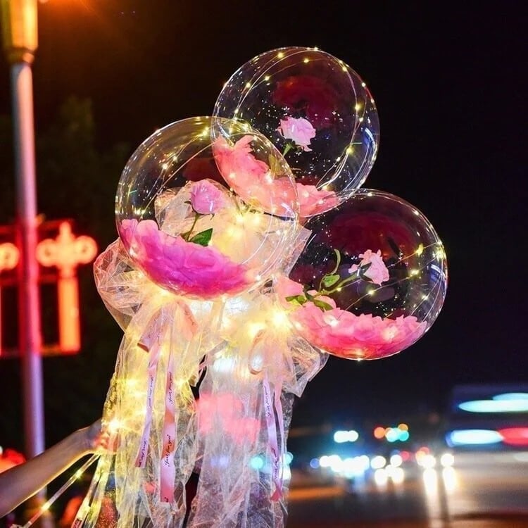 2023 New Year Limited Time Sale 70% OFF🎉LED Luminous Balloon Rose Bouquet🔥Buy 5 Get 20% OFF