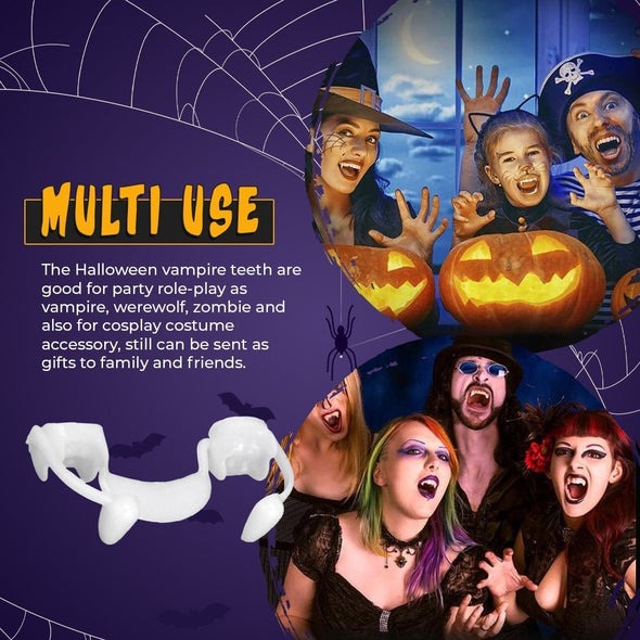 Retractable Halloween Vampire Fangs Teeth - Buy 3 Get 3 Free Now