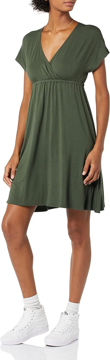 Amazon Essentials Women's Surplice Dress (Available in Plus Size)