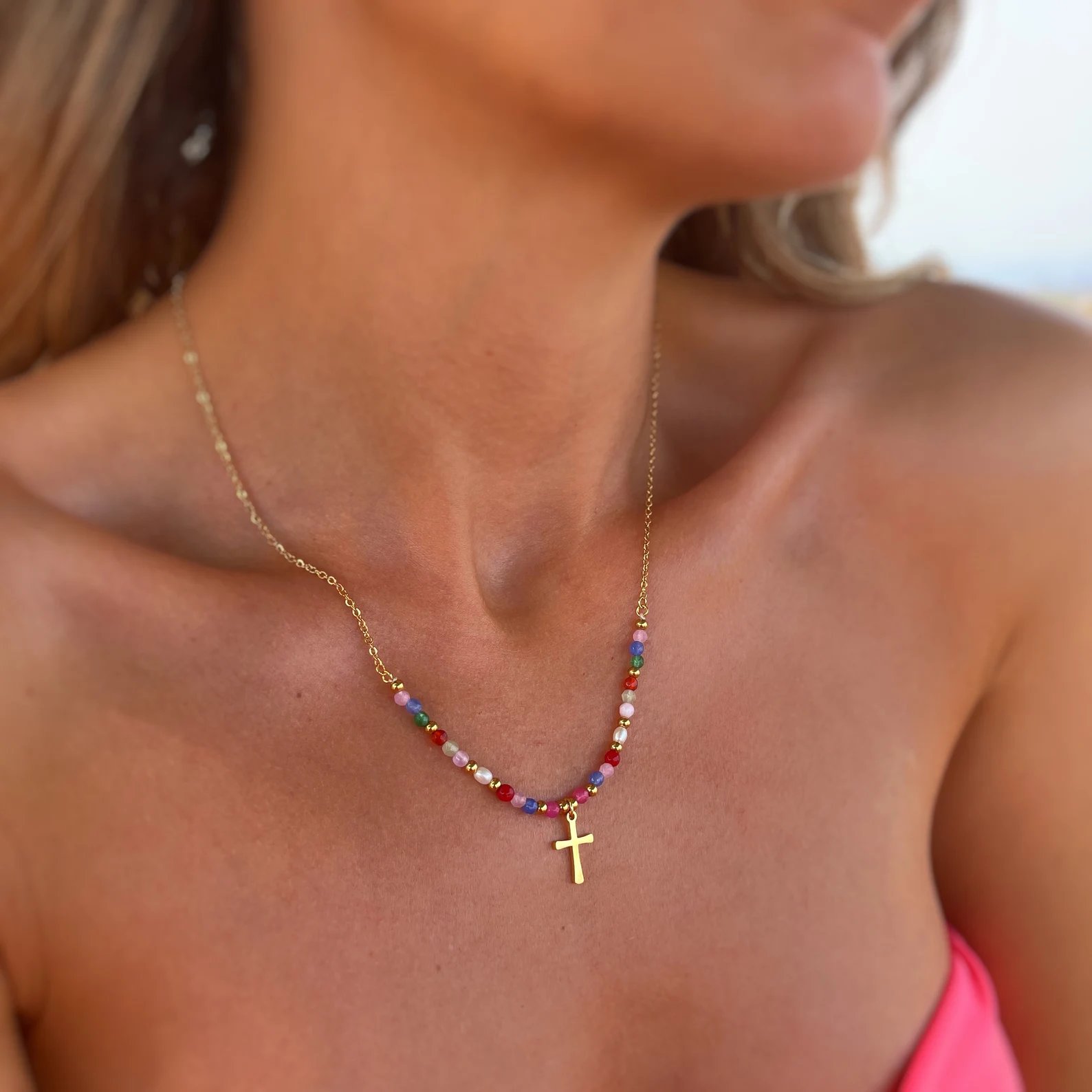 🔥 Letzter Tag Aktion: 49 % Rabatt 📿Perlenkreuz-Halskette – Das beste Geschenk🎁