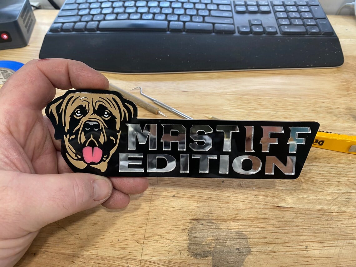 Laser-Cut Dog Car Emblem