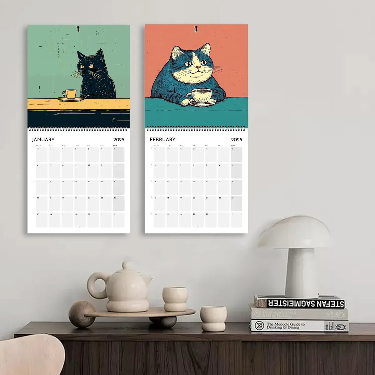 📅Year-end Promotion 50% Off🐈2025 Cat Calendar - Cats Chillin' With Coffee