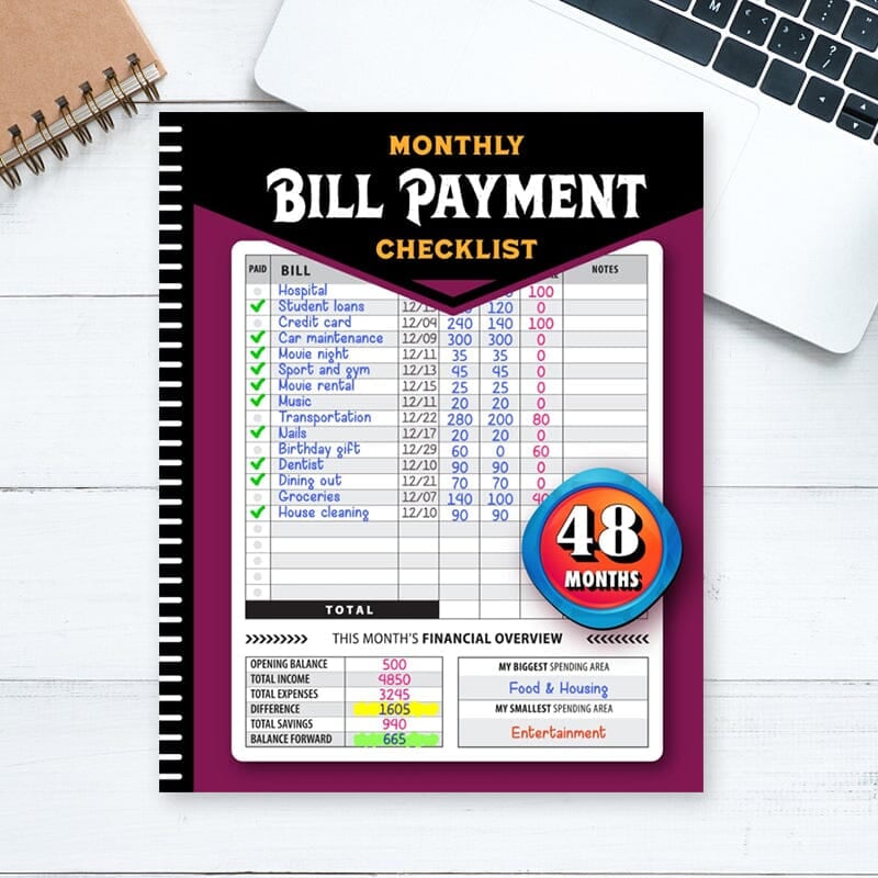 ⏰Black Friday Sale 49%🔥🧾Monthly Bill Payment Checklist