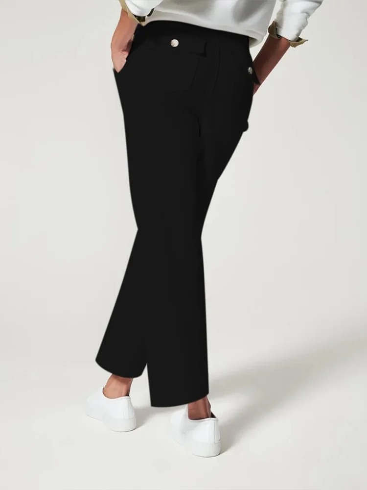 (🔥Last Day Promotion 50% OFF) Tummy Control Twill Cropped Wide Leg Pant - Free Shipping