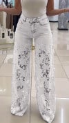 Women's Lace Patchwork Hollow Jeans