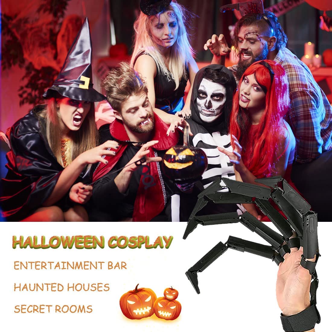 🔥2022 Halloween Pre-Sale 👻 Halloween Articulated Fingers, 3D Printed Flexible Finger Extensions