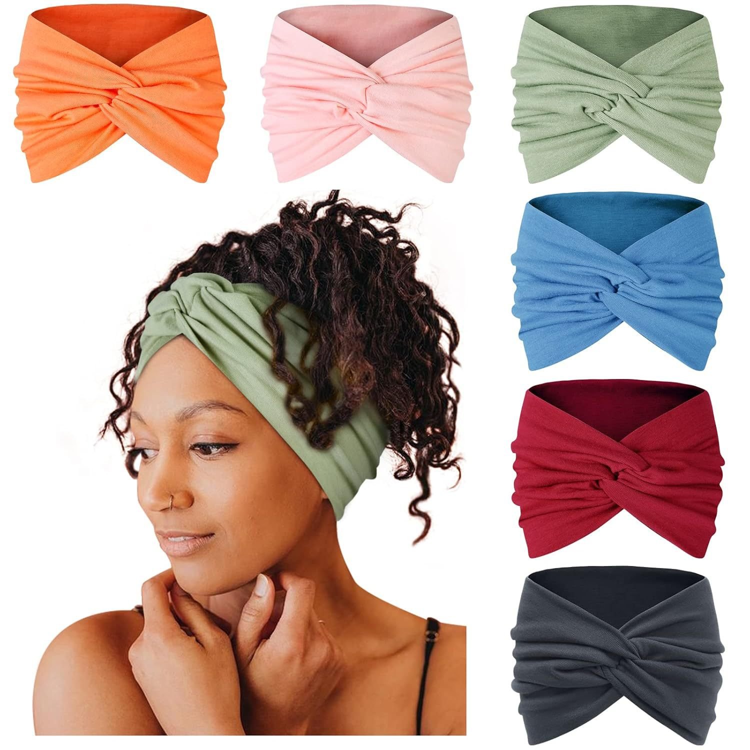 🎀Women's Boho Style Leopard & Paisley Print Hair Band, Elegant Hair Band for Daily Hairstyle Ideas❤️Each Set Including 6 Hair bands