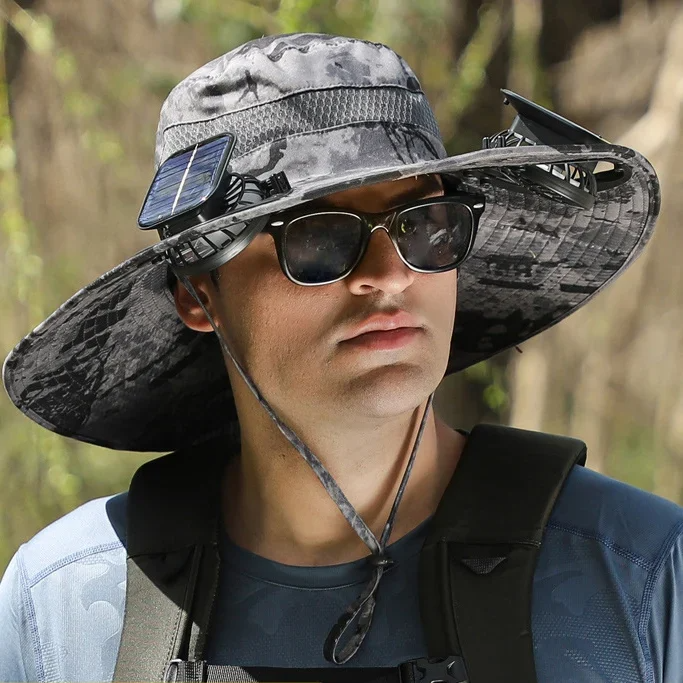 🔥Last Day 50% OFF- Outdoor Wide Brim Sun Hat With Solar Fan (Buy 2 Free Shipping)