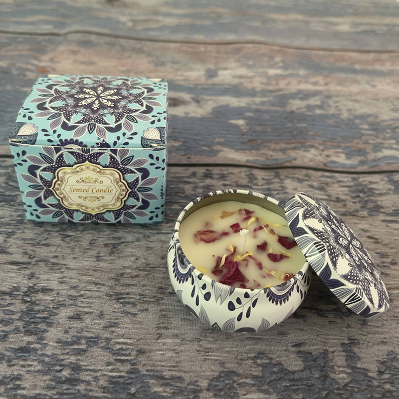 Natural Soy Wax Aromatherapy Candles With Dried Flowers