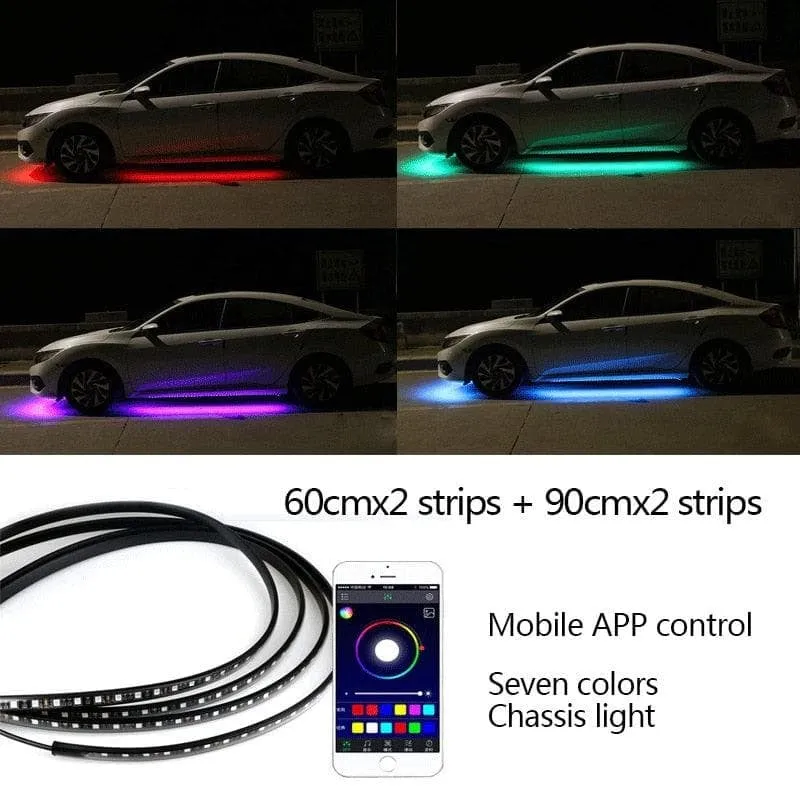 🔥Last Day Promotion 48% OFF-🎁-Car Chassis Flexible RGB Waterproof LED Strip Lights (4PCS)