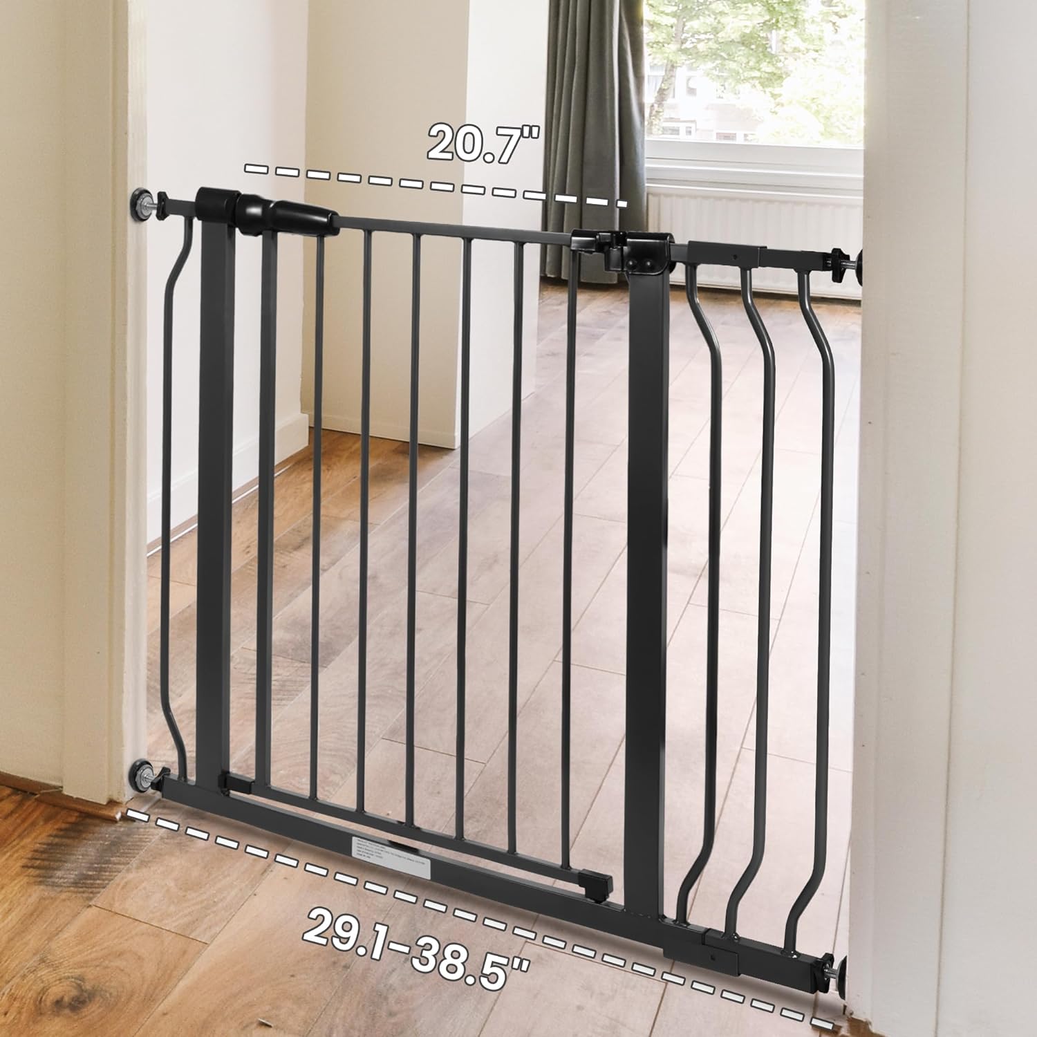 BalanceFrom Easy Walk-Thru Safety Gate for Doorways and Stairways with Auto-Close/Hold-Open Features, 30-Inch Tall, Fits 29.1 - 33.8 Inch Openings, Graphite