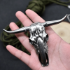 Handmade Tactical Stainless Steel Bull Headgear Belt Buckle (Free Shipping)