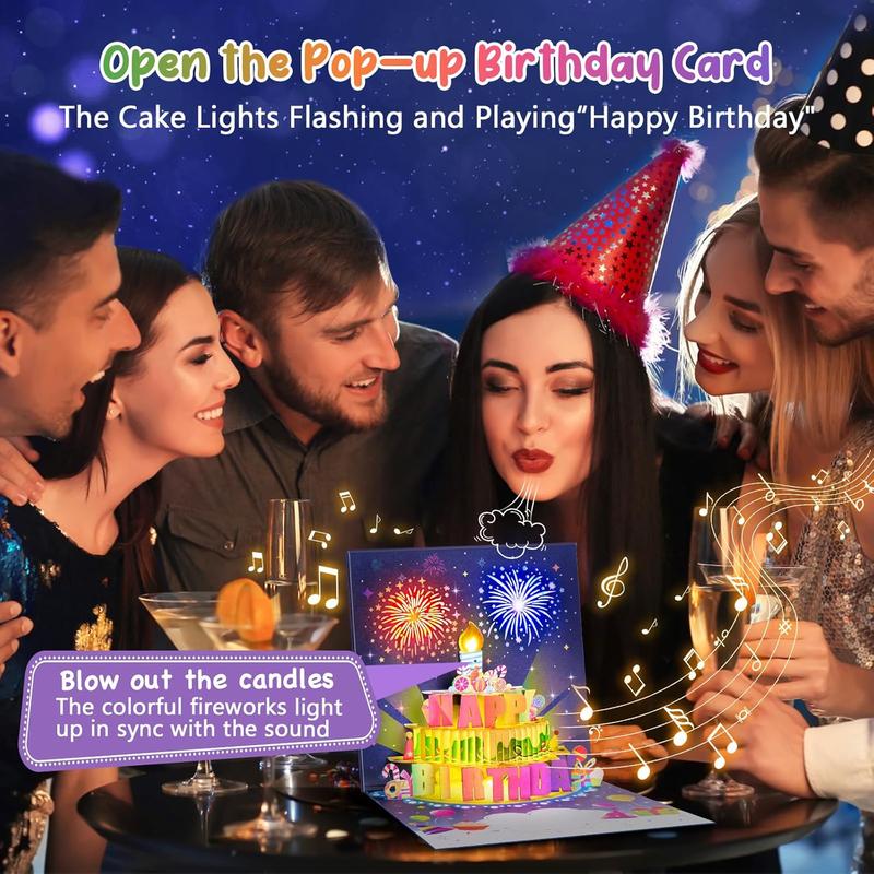 Birthday Pop-Up Card with Candle & Music