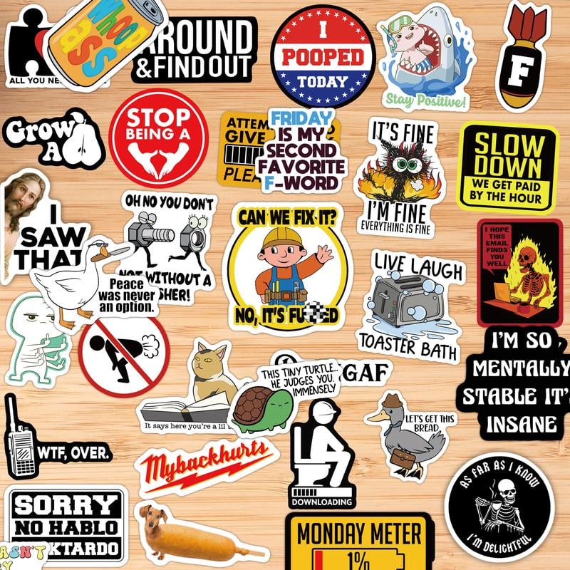 150 funny stickers for adults, Suitable for bumpers, safety helmets, water bottles, colleagues, computers