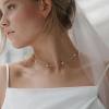Gold Pearl Necklace, Dainty Gold Necklaces Prom Pearl Choker Necklace 15'' Pearl Necklaces for Women Beachy Necklace Adjustable Pearl Jewelry Bride as Graduation Birthday Mothers Day Gifts