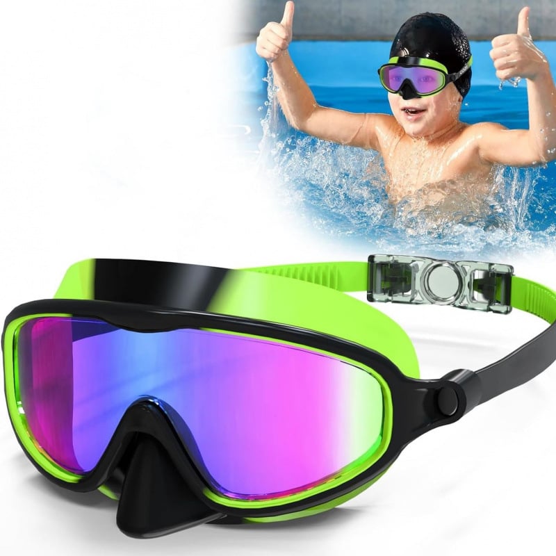 🏊‍♀️Heißer Verkauf : Kaufen Sie 1 und erhalten Sie 1 gratis🏊‍♀️ HD-Schwimmbrille für Kinder mit großem Rahmen, wasserdicht und beschlagfrei