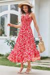 GRACE KARIN Women's 2024 Summer Floral Boho Dress Square Neck Strapped Swing A Line Beach Long Maxi Dress