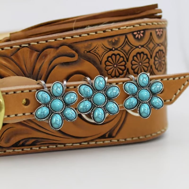 🔥Last Day Promotion 70% OFF🌼Turquoise Flower Clip Keychain⚡Buy 2 Get 1 Free