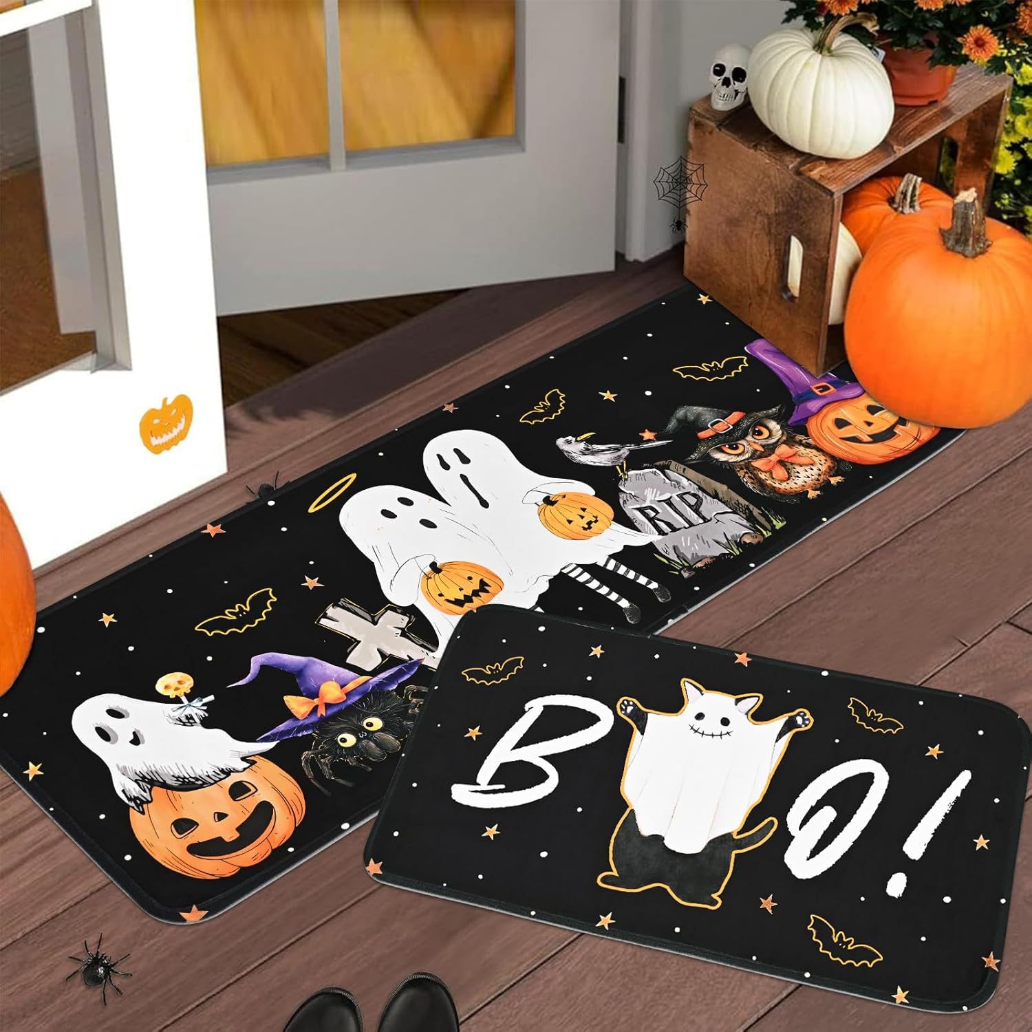 🎁TikTok Last Day Sale - 70% OFF🎉Halloween Kitchen Rugs Sets of 2🎃