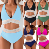 🔥Heißer Verkauf - 49% Rabatt 🏖️ Bikini-Sets mit hoher Taille und Bauchkontrolle im Farbblockdesign