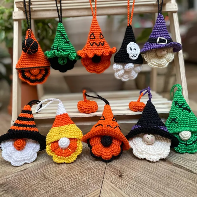 🔥Handmade Halloween Crochet Cute Gnomes