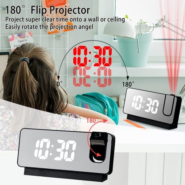 ⏰Black Friday Sale & Free Shipping✨Mirror projection alarm clock