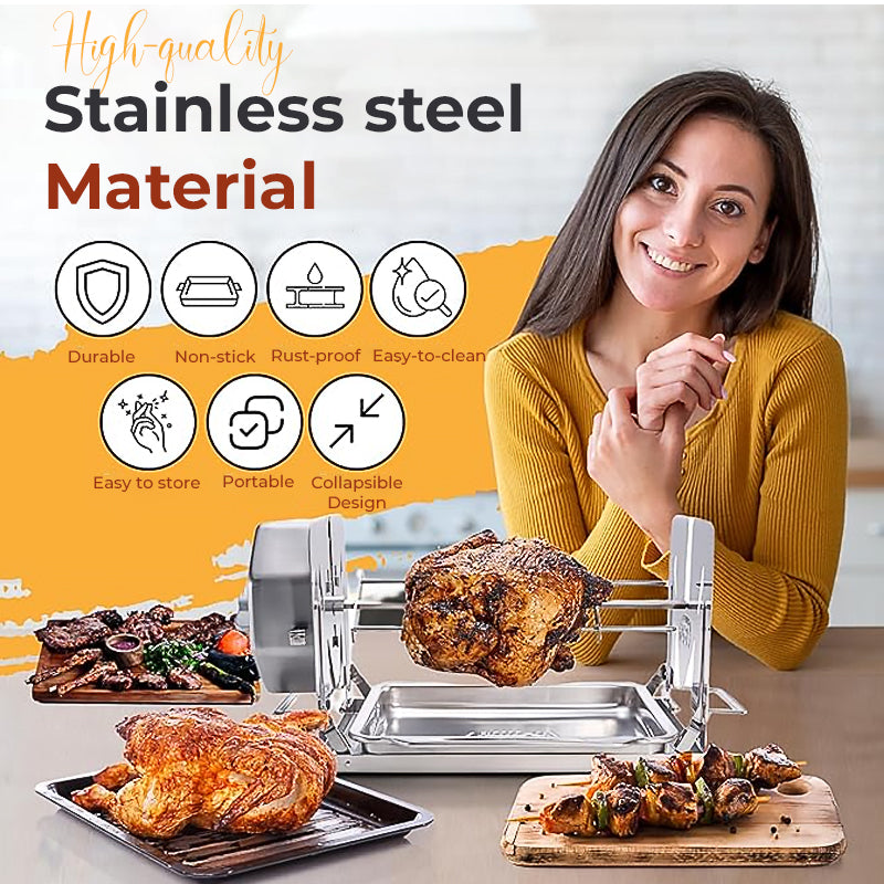 💥LAST DAY SALE 50% OFF💥Stainless Steel Rotating Grill⚡BUY 2 FREE SHIPPING