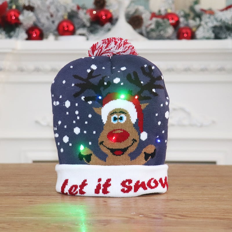🎁 Christmas Sale 49% OFF- Christmas LED Light Knitted Beanies