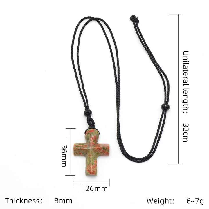 ✝️100% Handmade Natural Crystal Cross Necklace