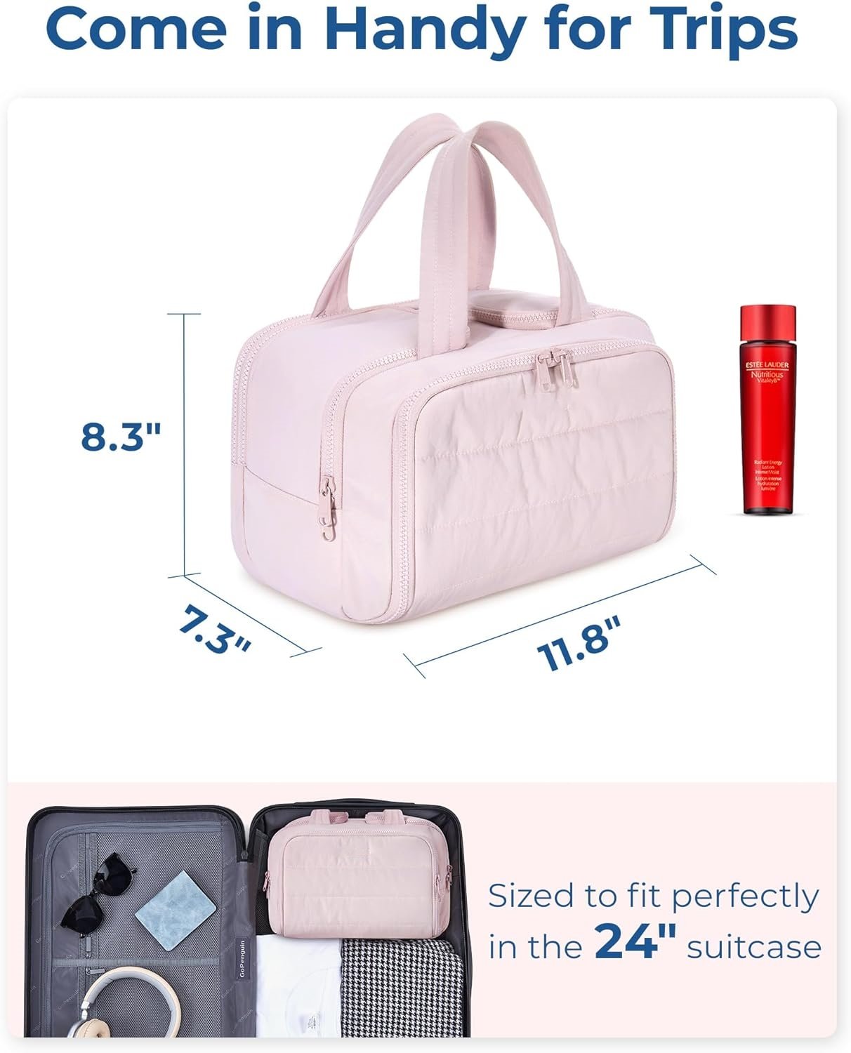 🔥Last Day Promotion 70% OFF🔥Large Capacity Wide-Open Travel Cosmetic Bag⚡BUY 2 FREE SHIPPING