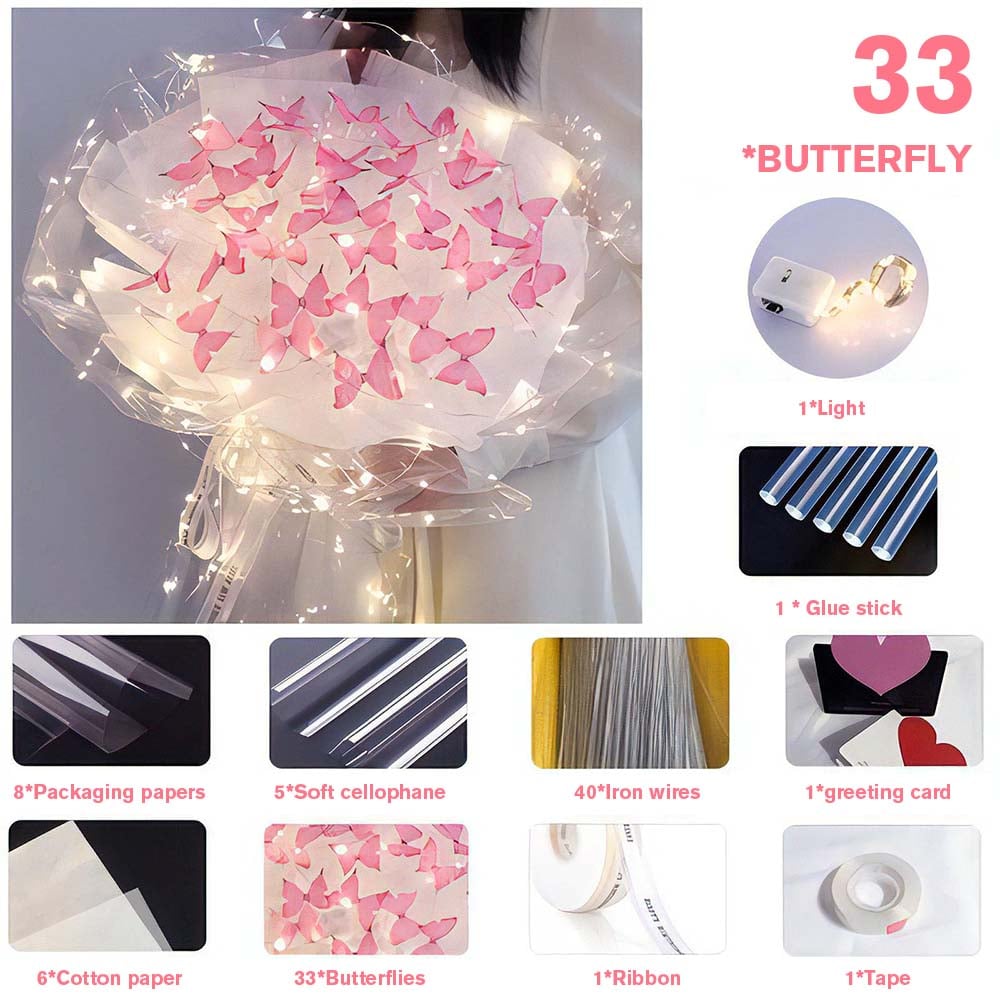 ⚡Clearance Sale SALE 70%🔥 DIY Butterfly Bouquets Handmade Butterfly Flower Bouquet Gift for Girlfriend