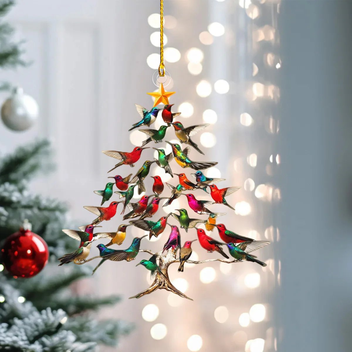 🔥🐦🎄Hummingbird Christmas Ornament✨