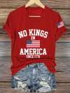 Women's No Kings In America Printed Casual T-Shirt