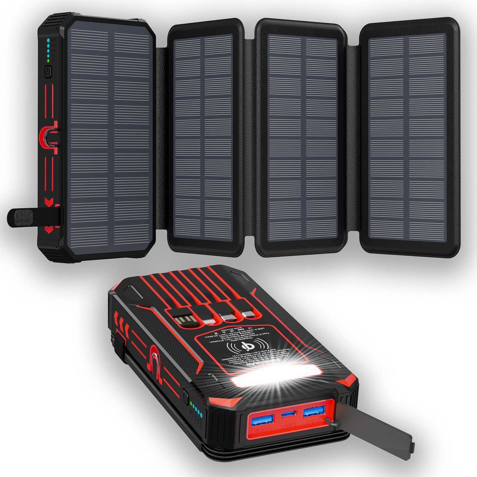 🎄TikTok Christmas Sale -70% OFF✨Outdoor Foldable Solar Large Capacity Charger Mobile Power Bank