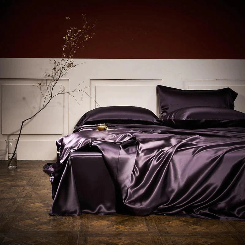 🔥2023 Summer Promotion 50% OFF🔥25 Momme Luxury Pure Mulberry Silk Bedding Set of 4（1x Quilt Cover + 1x Bedsheet + 2x Pillowcases）