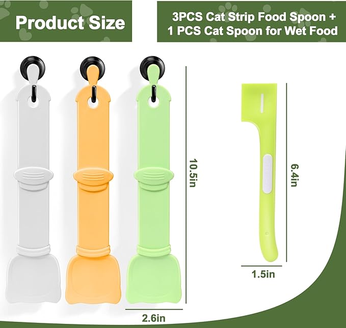 3pcs Cat Strip Feeders with 1pc Can Spoon