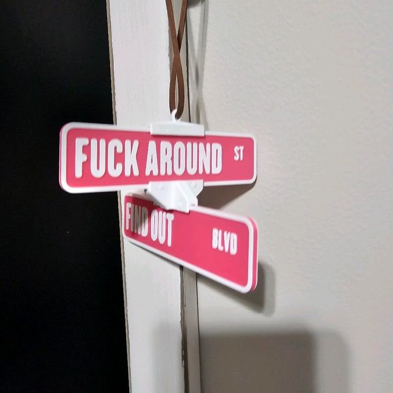 🔥Last Day 49% OFF-F*ck Around and Find Out Street Sign Hanger