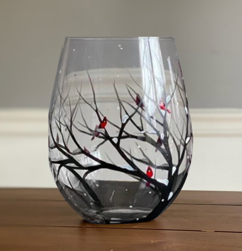 🔥Last Day Promotion - 70% OFF🎁Four Seasons Tree Wine Glasses - Hand Painted Art