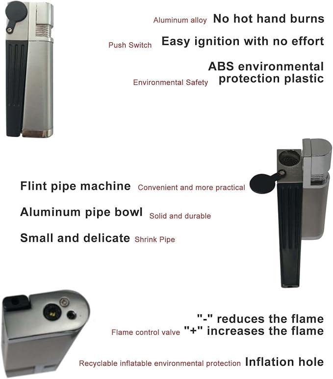 2 in 1 Set Lighter with Foldable Rotatable