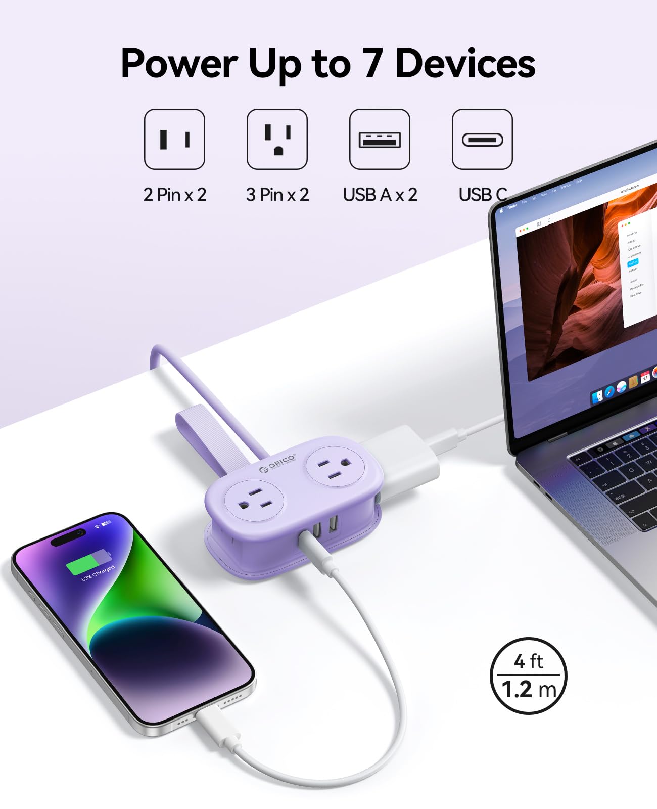 🎁TikTok Last Day Sale - 70% OFF🔥4FT Travel Power Strip with 4 AC Outlets