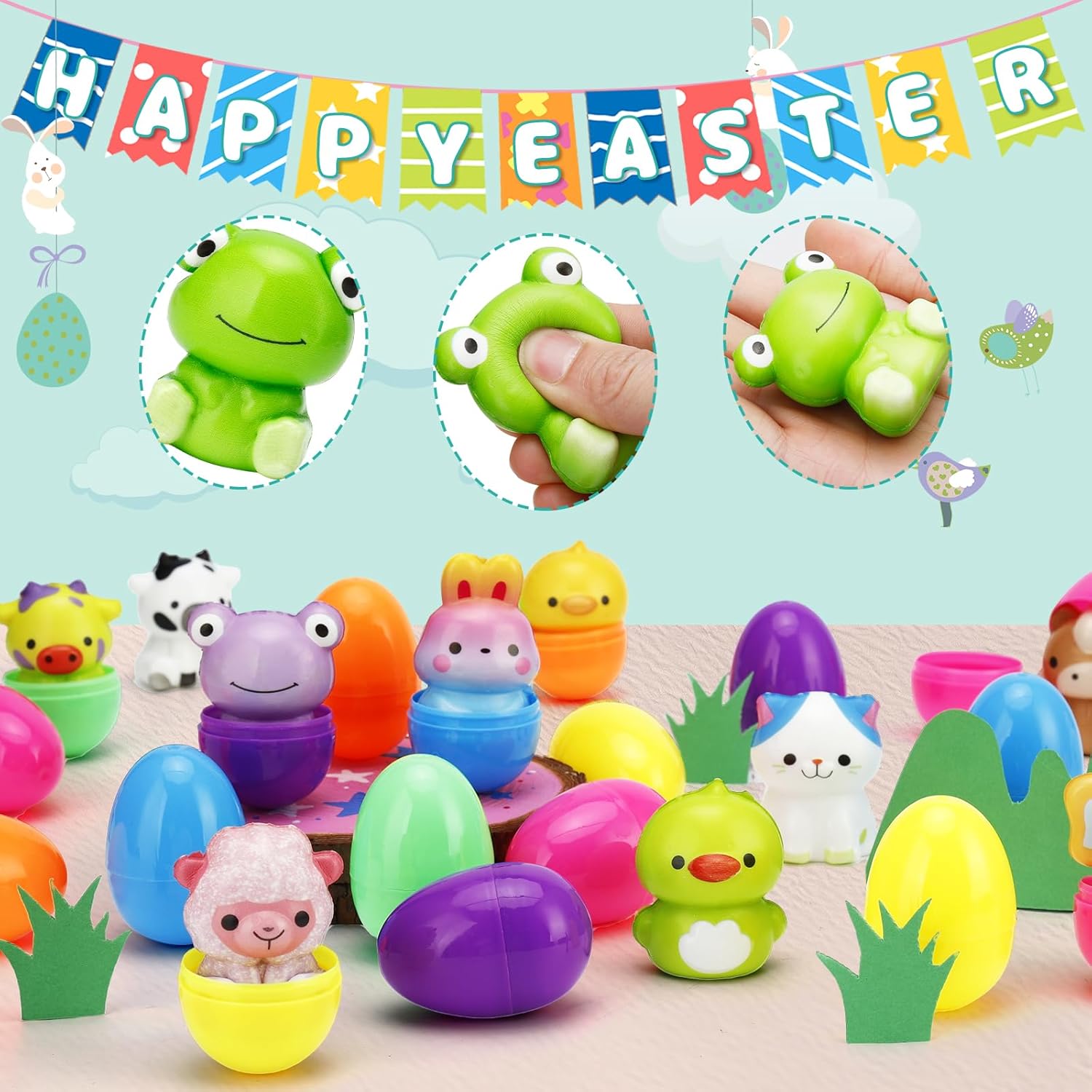 🎁TikTok Spring Last Day Promotion 48% OFF-🎁-24 PCS Easter Eggs Prefilled Slow Rising Squishy Toys