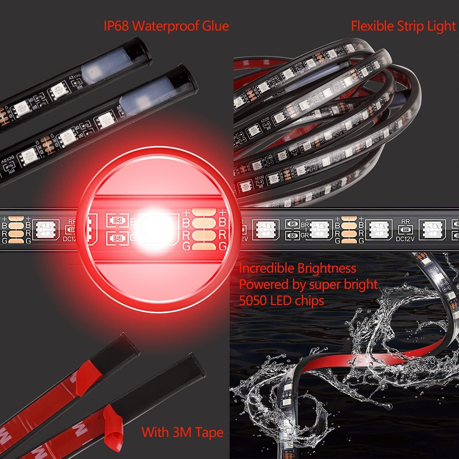 🔥LAST DAY 49% OFF🔥 2023 Car Chassis Flexible RGB Waterproof LED Strip Lights (4PCS)